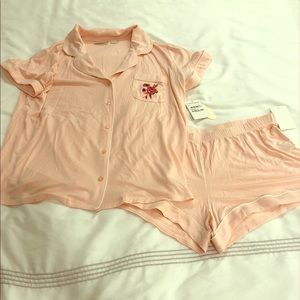 Nordstrom lingerie shorts pajama set pink